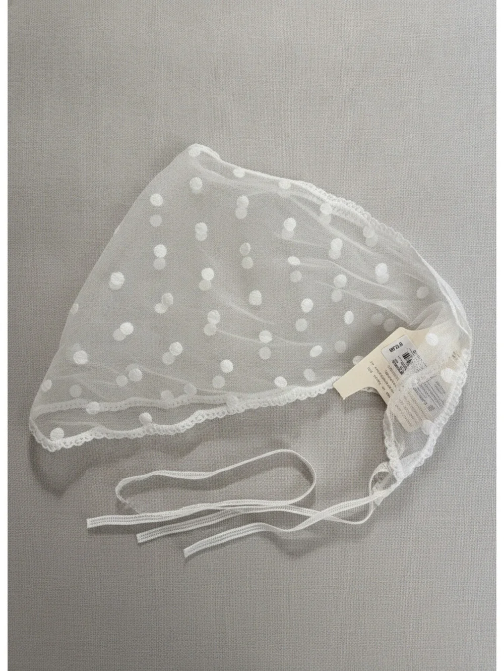 White Dot Embroidered Lace Bandana